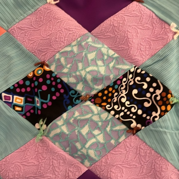 Patchwork Quilt Blanket Handmade Vintage - Picture 5 of 9